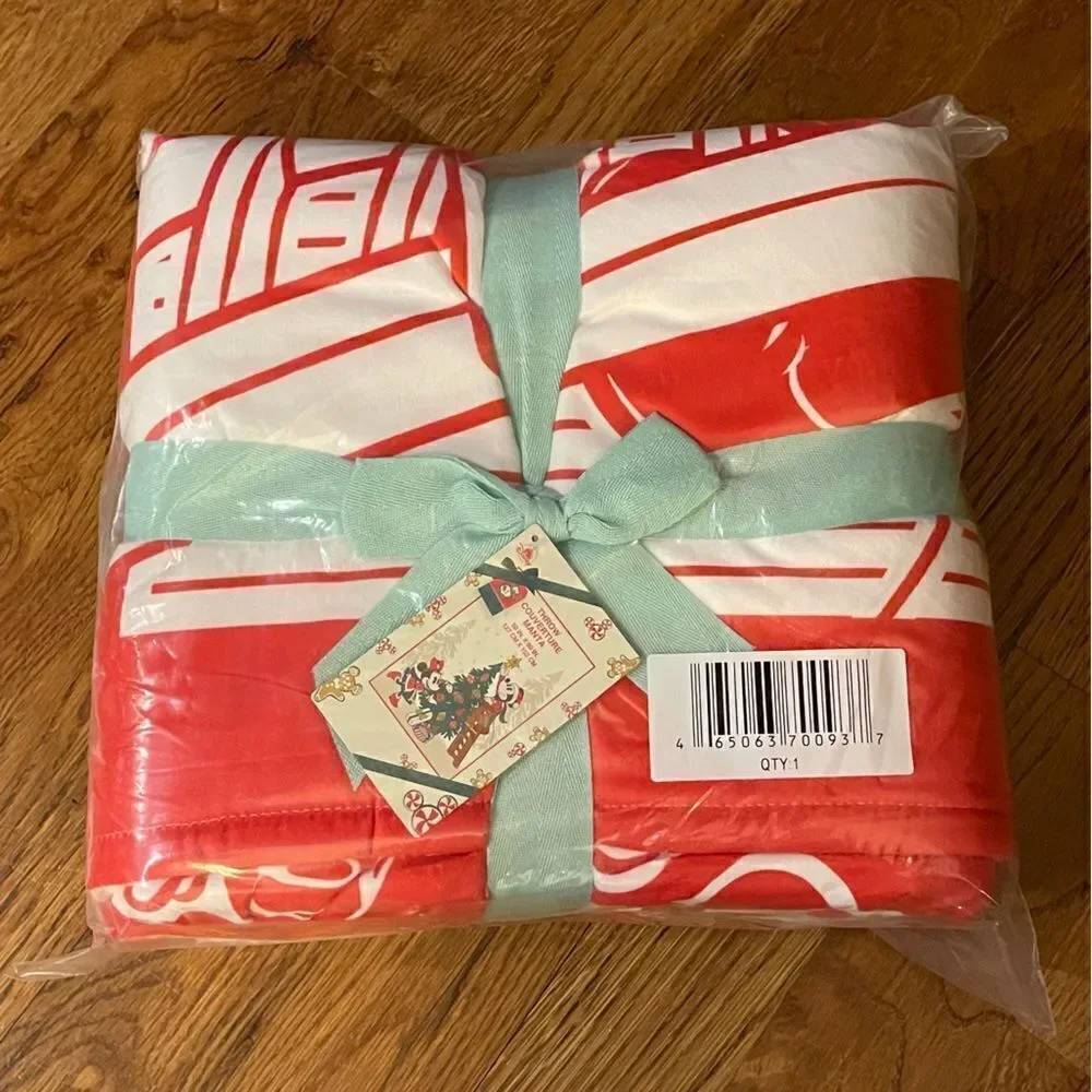Disney Mickey and Minnie Mouse Holiday Fleece Throw NWT